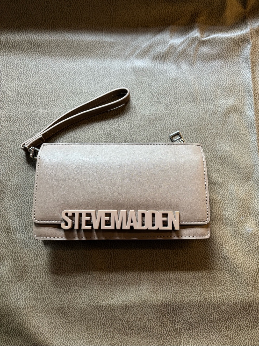 Steve Madden Nude/Pale Pink Logo Wristlet Crossbody